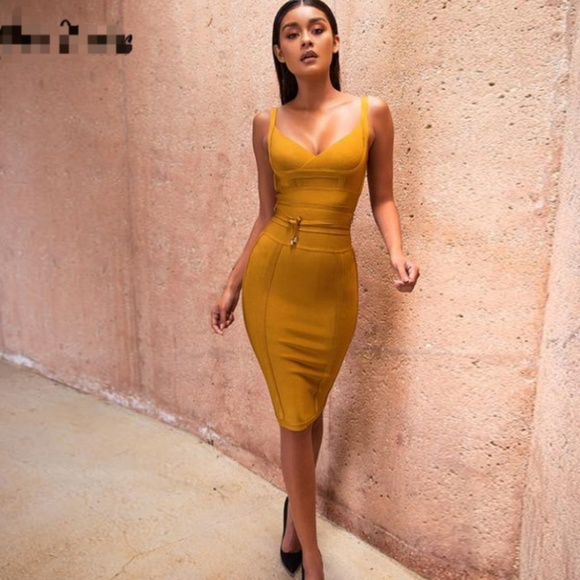 bluewinkz Dresses & Skirts - Sexy Apricot Bodycon Bandage Dress *